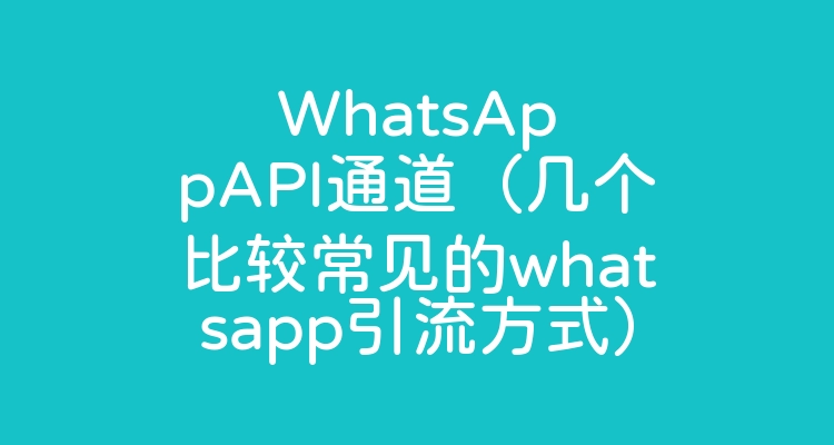 WhatsApp引流策略 和流量分流的步骤